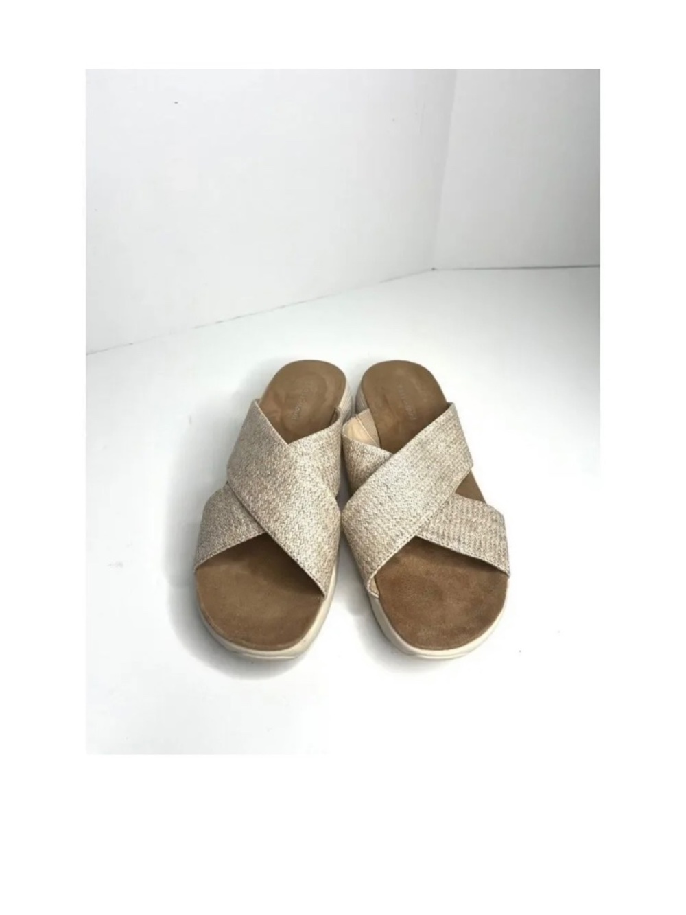 Easy Spirit Raffia Slide Sandals - Picture 2 of 5